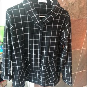 Linen cotton lightweight checked jacket